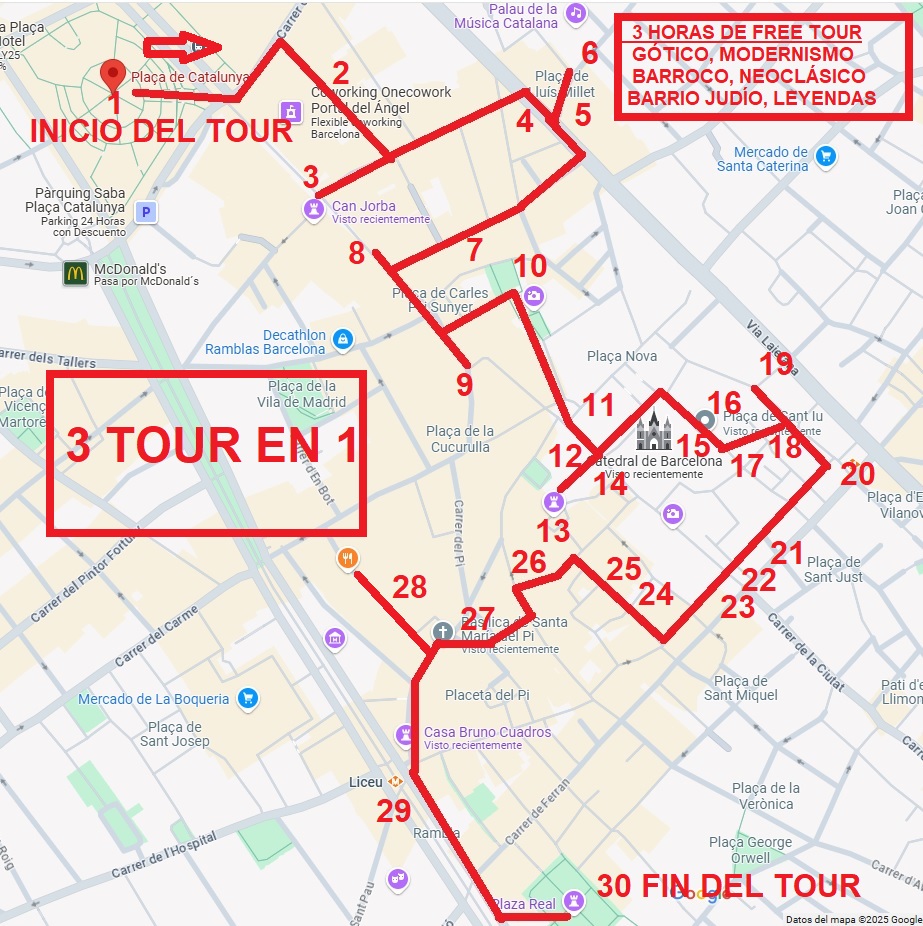 Free Tour Barcelona itinerario